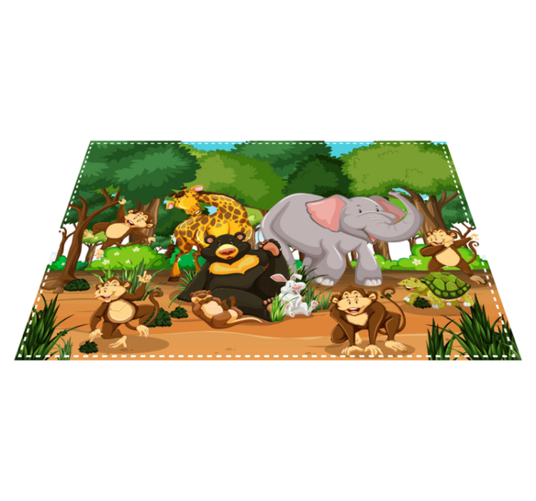 Set de table enfant scène animaux amusants - TenStickers
