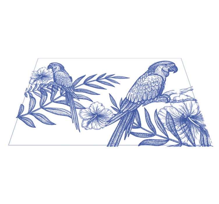 Set de table design elegant Oiseaux bleus sur les plantes - TenStickers
