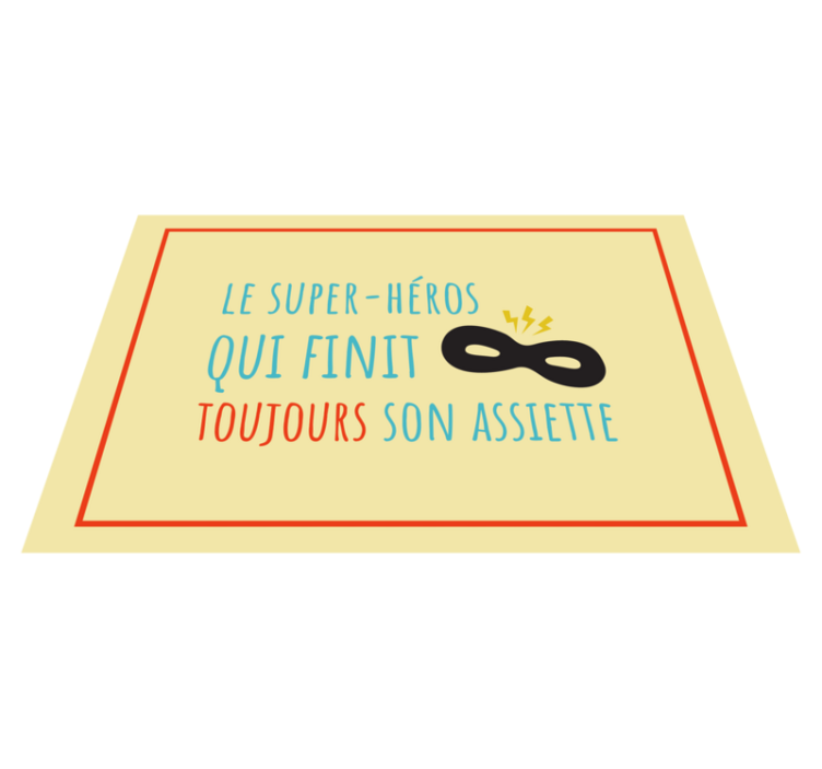 Set de table super-héros qui finit son assiette - TenStickers