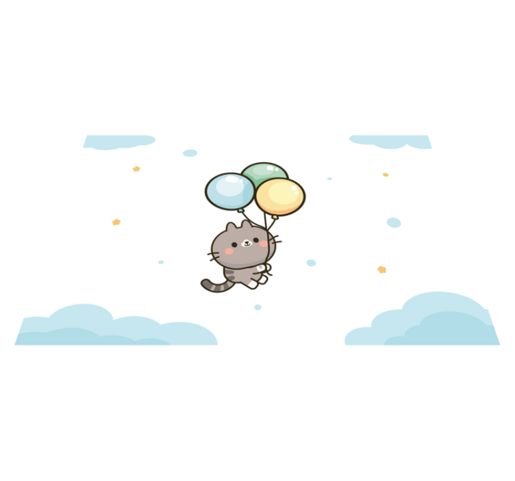 Set de table design enfant Chat et ballons - TenStickers