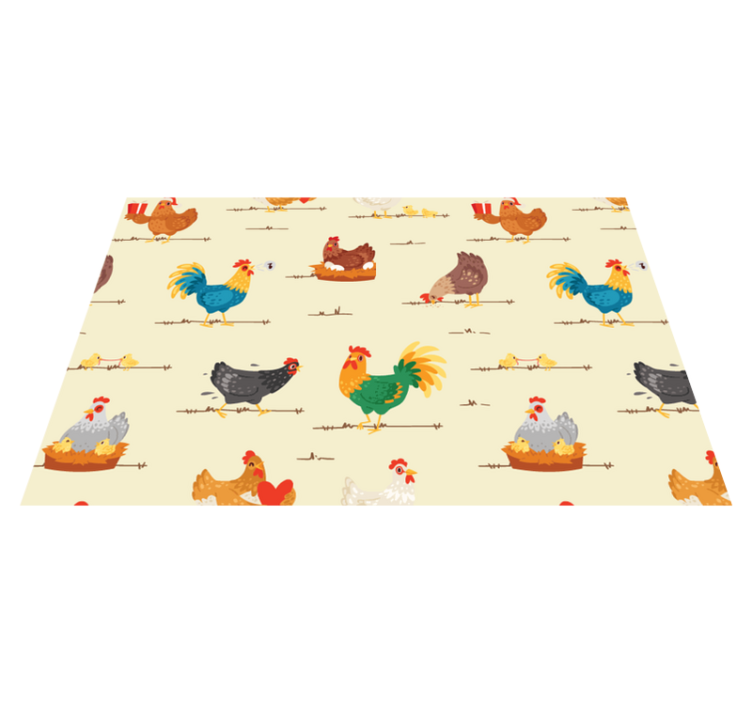 Set de table enfant motifs de poules colorées - TenStickers
