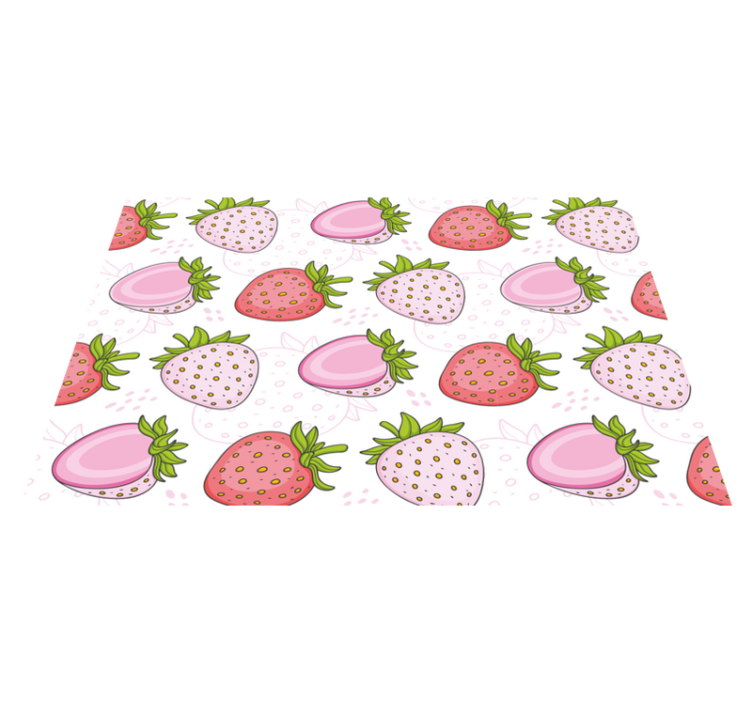 Set de table original motif fraises roses - TenStickers