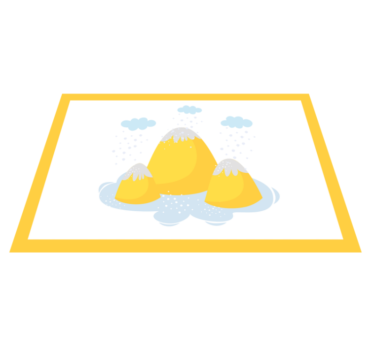 Set de table enfant illustration de montagne jaune - TenStickers