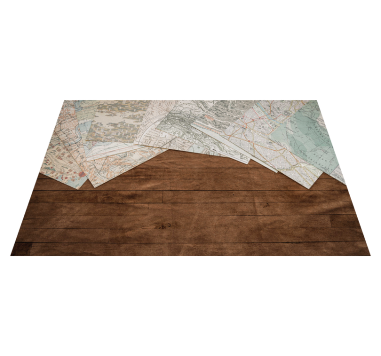 Set de table design bois Carte sur table en bois - TenStickers
