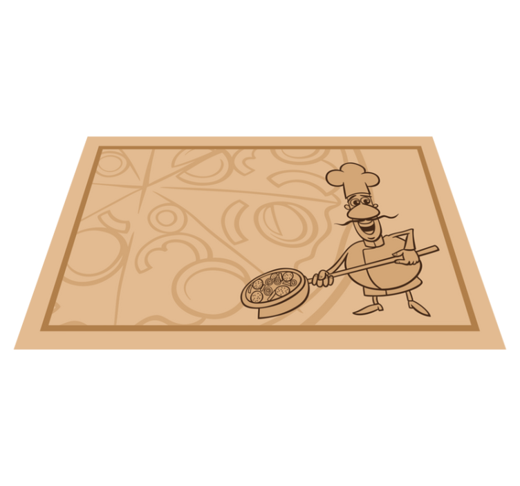 Set de table enfant chef tenant une pizza - TenStickers