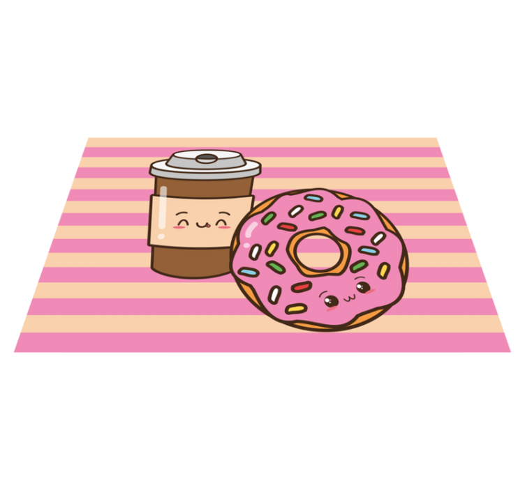 Set de table enfant donut au café mignon - TenStickers