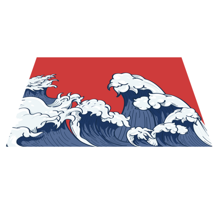Set de table rectangulaire Illustration de la vague du japon - TenStickers