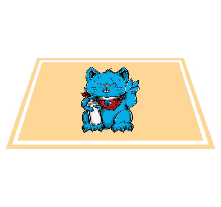 Set de table enfant chat bleu joyeux - TenStickers