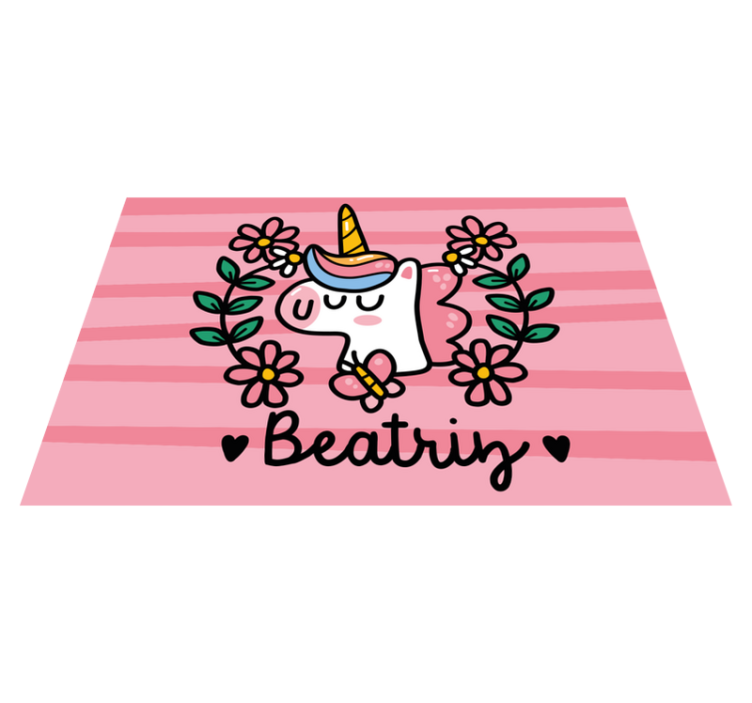 Set de table enfant licorne fantaisie avec fleurs - TenStickers