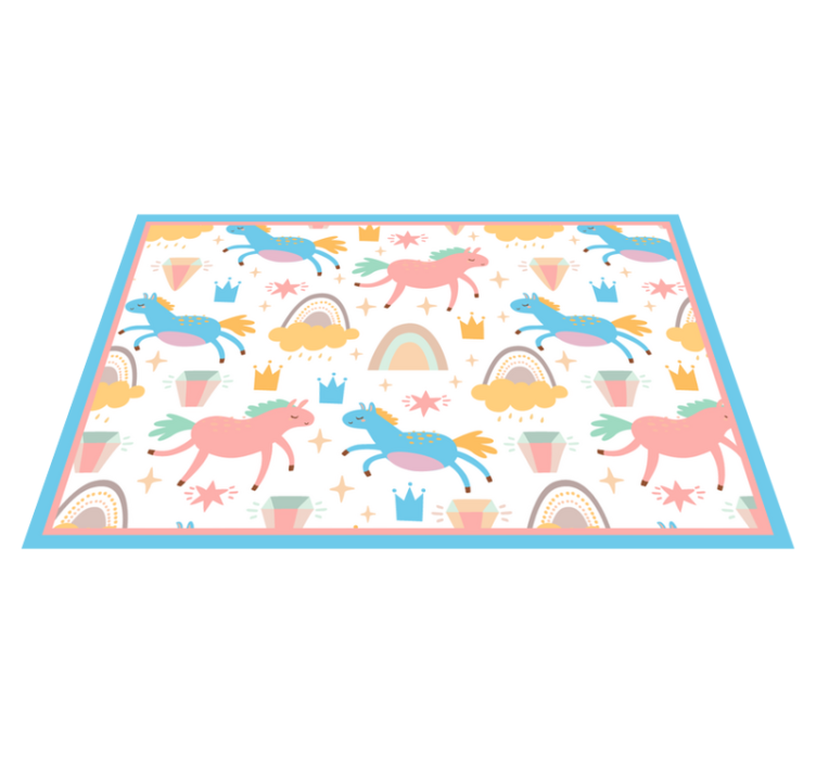 Set de table enfant licornes colorées en course - TenStickers