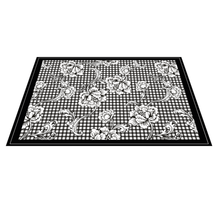 Set de table élégant motif floral noir - TenStickers