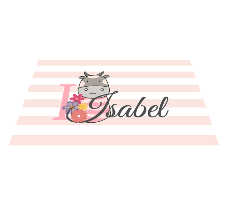 Set de table avec prénom vache personnalisée - TenStickers