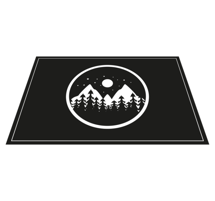 Set de table moderne paysage de montagne circulaire - TenStickers