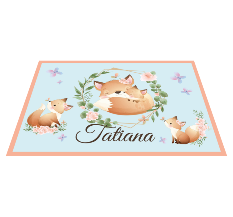 Set de table enfant famille de renards mignons - TenStickers