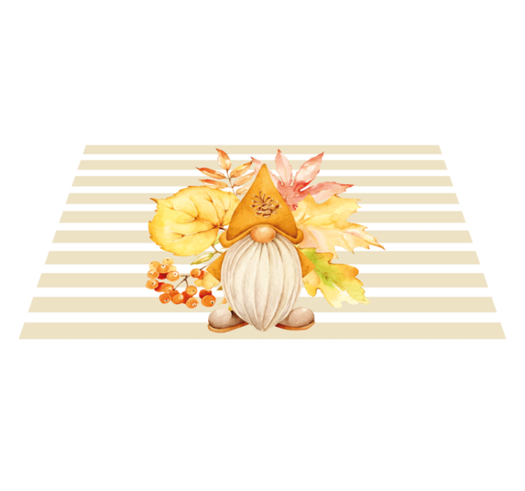 Set de table original gnome avec feuilles d'automne - TenStickers
