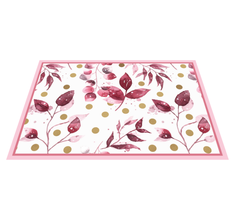Set de table original Feuilles bordeaux et pois dorés - TenStickers
