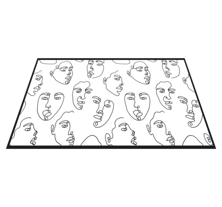 Set de table moderne dessin de visage abstrait - TenStickers