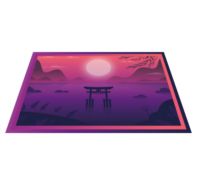 Set de table moderne paysage de coucher de soleil serein - TenStickers