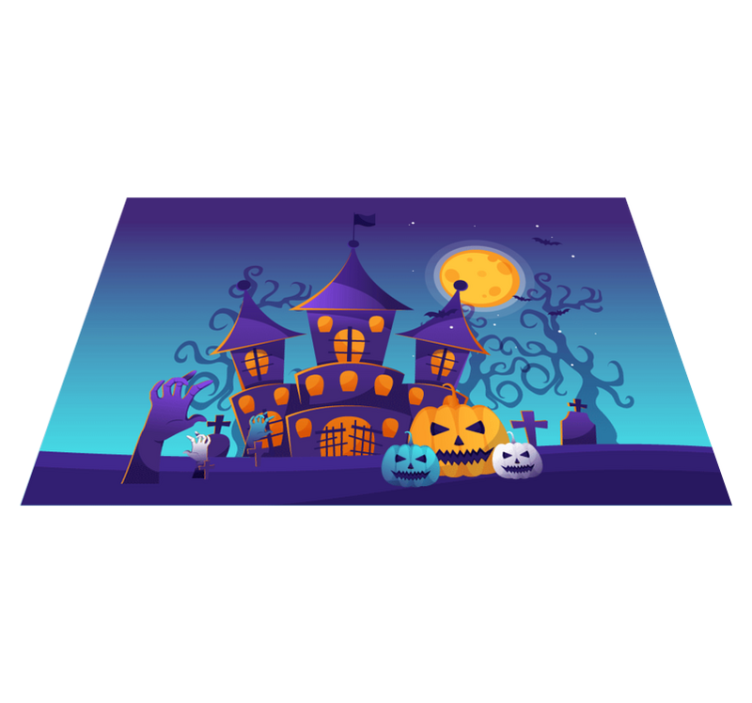 Set de table halloween scène de château hanté - TenStickers