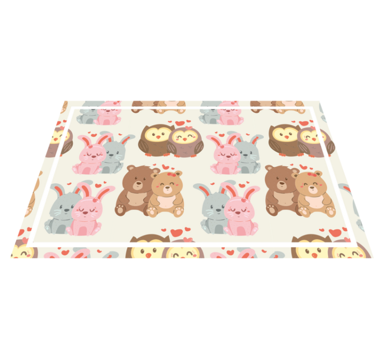 Set de table enfant couples d'animaux mignons - TenStickers