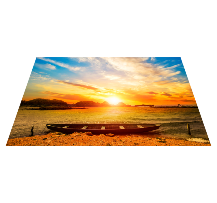 Set de table moderne coucher de soleil sur la rivière - TenStickers
