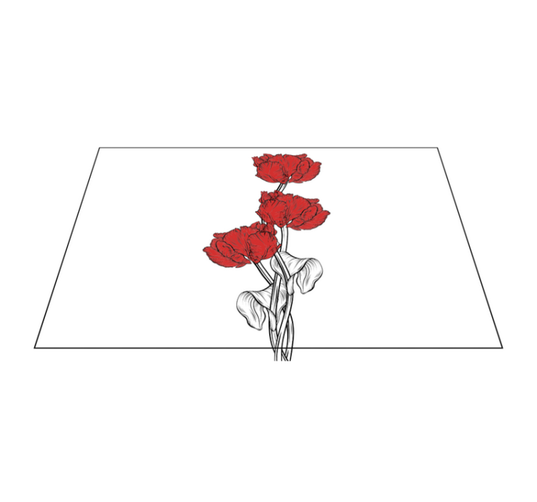Set de table original arrangement floral rouge - TenStickers