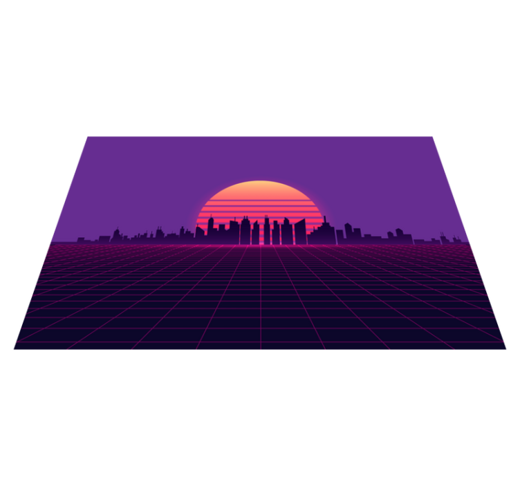 Set de table moderne vue sur le coucher de soleil - TenStickers