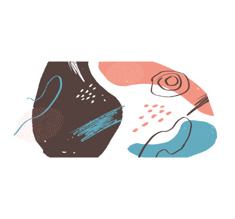 Set de table moderne formes abstraites vives - TenStickers