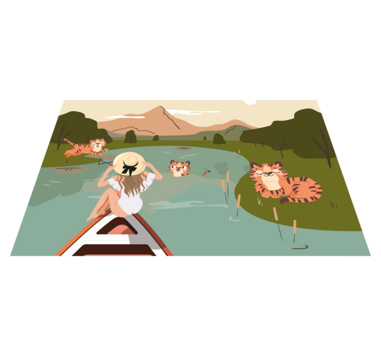 Set de table enfant scène de tigres espiègles - TenStickers