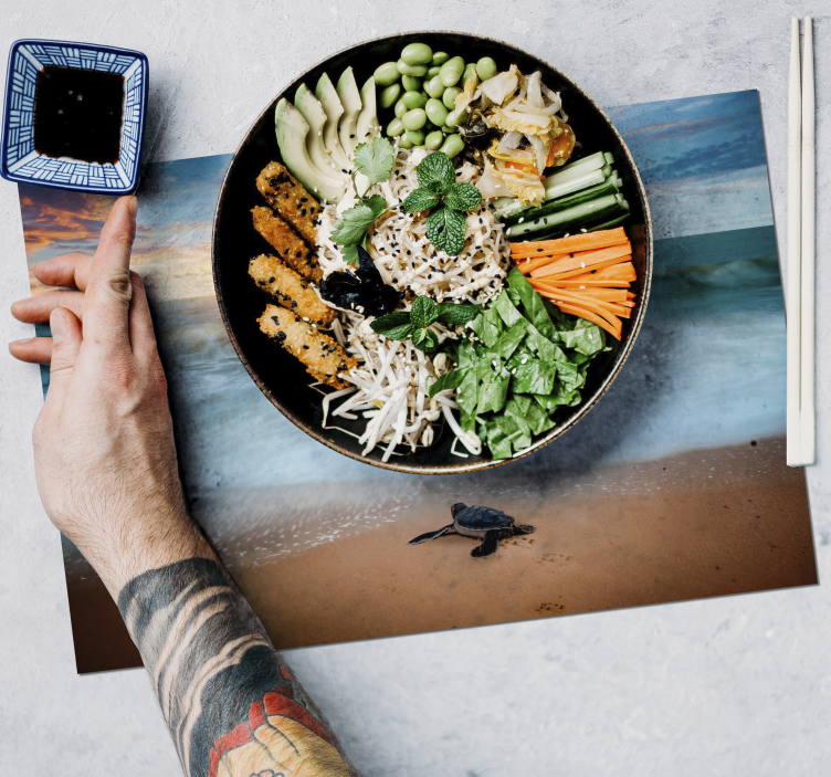 Set de table coucher de soleil avec des tortues - TenStickers