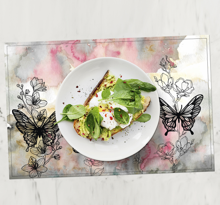 Set de table accents de papillons floraux - TenStickers
