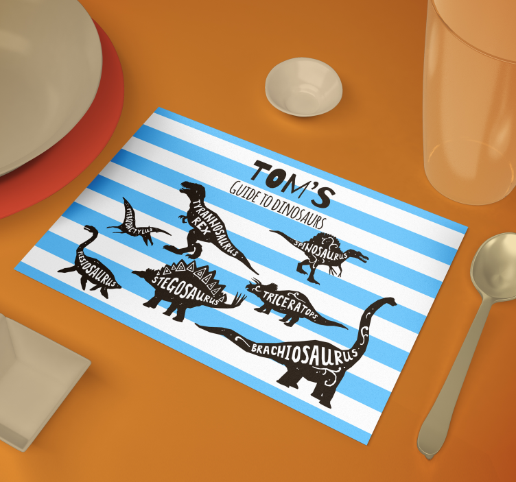 Set de table nom Dinosaures avec des noms - TenStickers