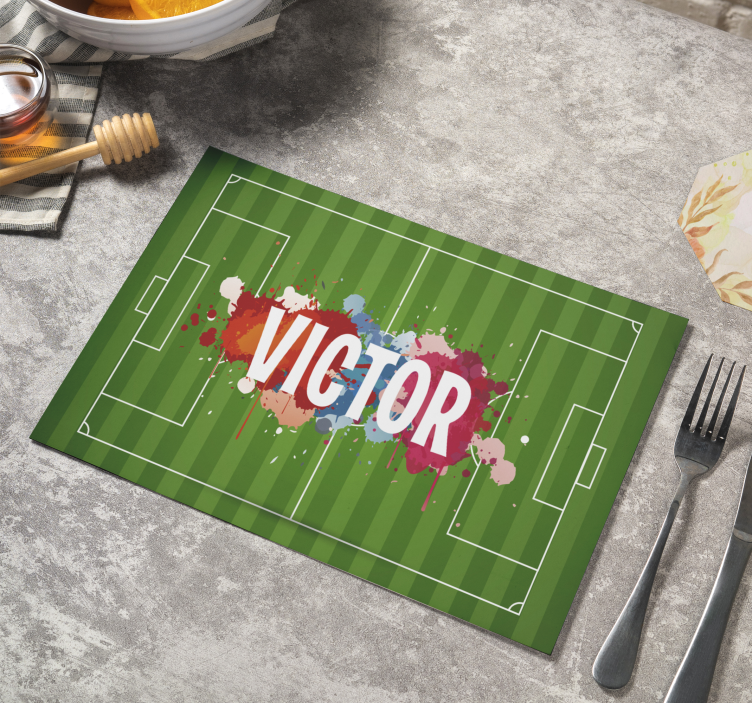 Set de table Terrain de football avec nom - TenStickers