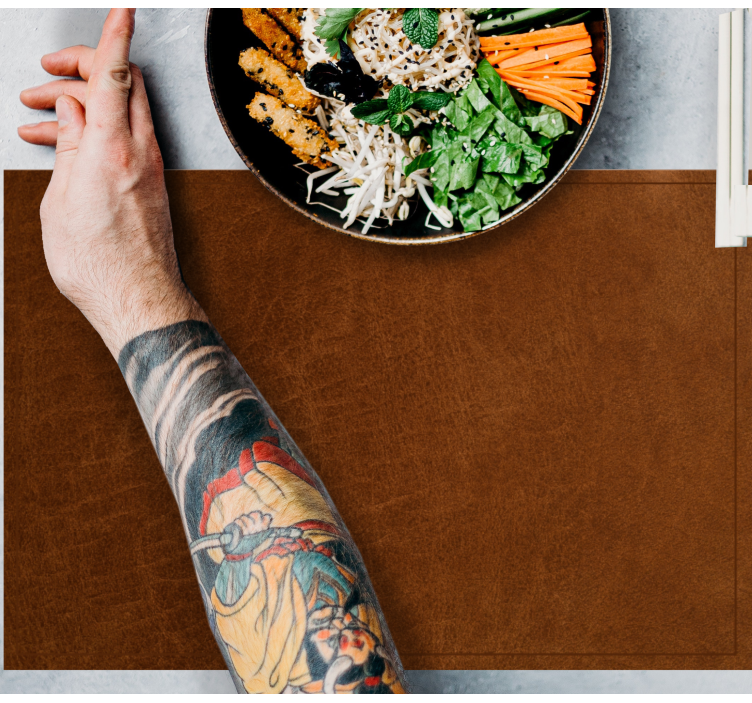 Set de table design bois Effet cuir marron - TenStickers