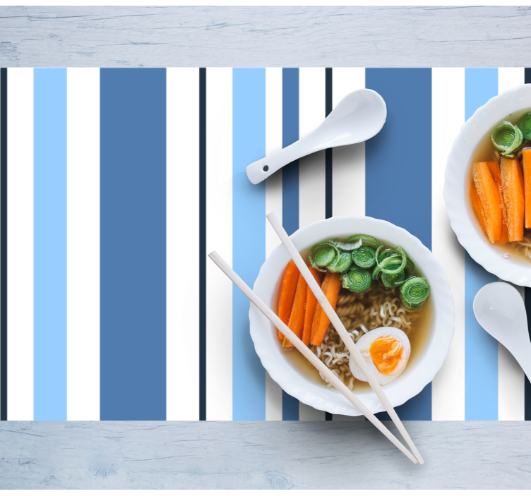 Set de table design bois Nuances de rayures bleues - TenStickers