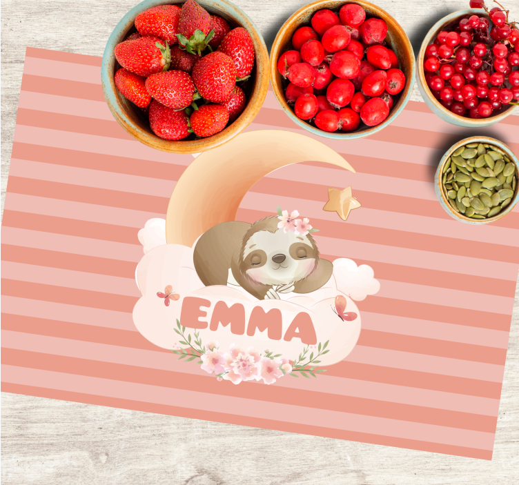 Set de table design enfant Animaux paresseux - TenStickers