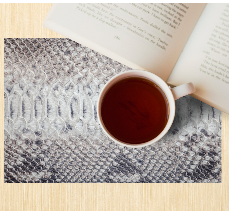 Set de table design elegant sticker imprimé serpent gris - TenStickers