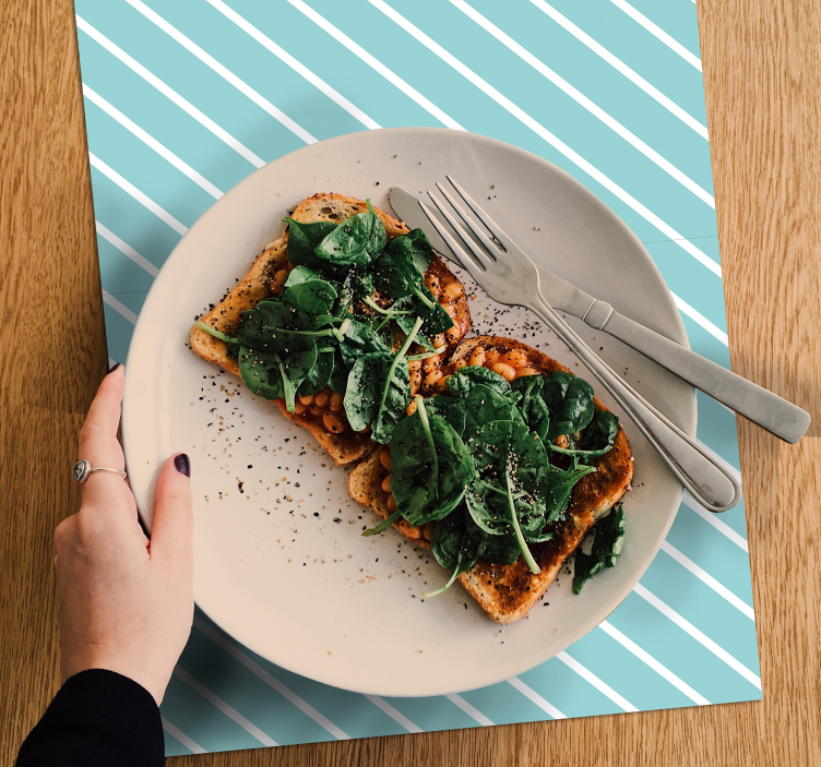 Set de table original Rayures diagonales bleu - TenStickers