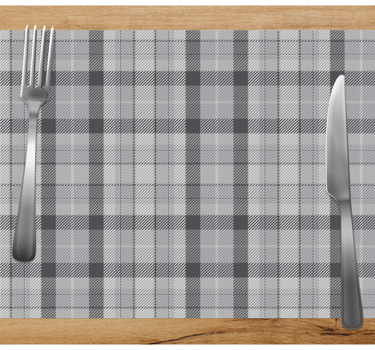 Set de table élégant style plaid en lin - TenStickers