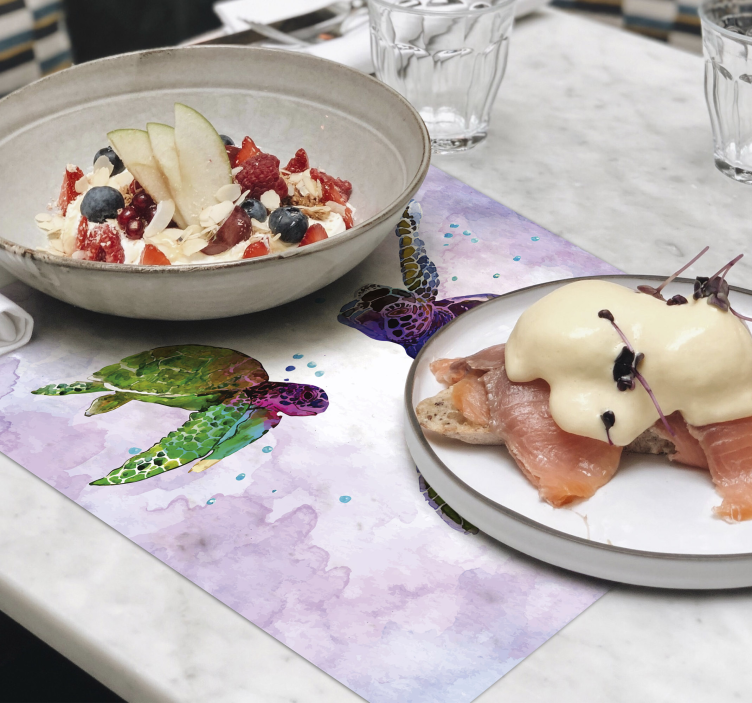 set de table tortue Tortues colorées - TenStickers