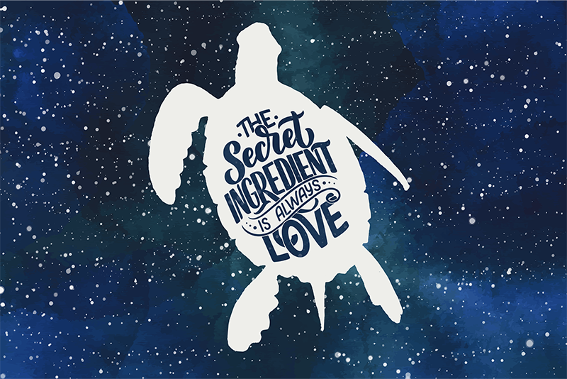 set de table tortue Tortue avec sticker galaxie - TenStickers