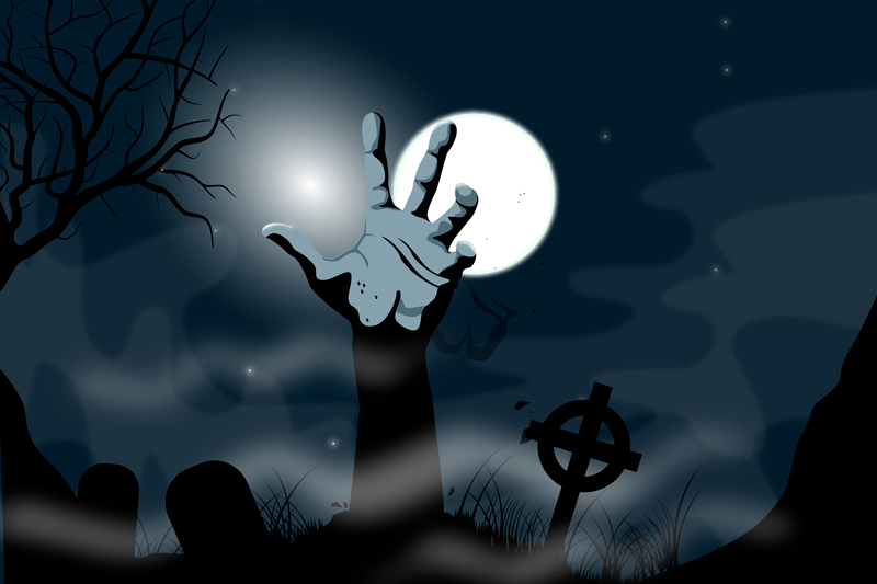 Set de table halloween scène de cimetière effrayante - TenStickers