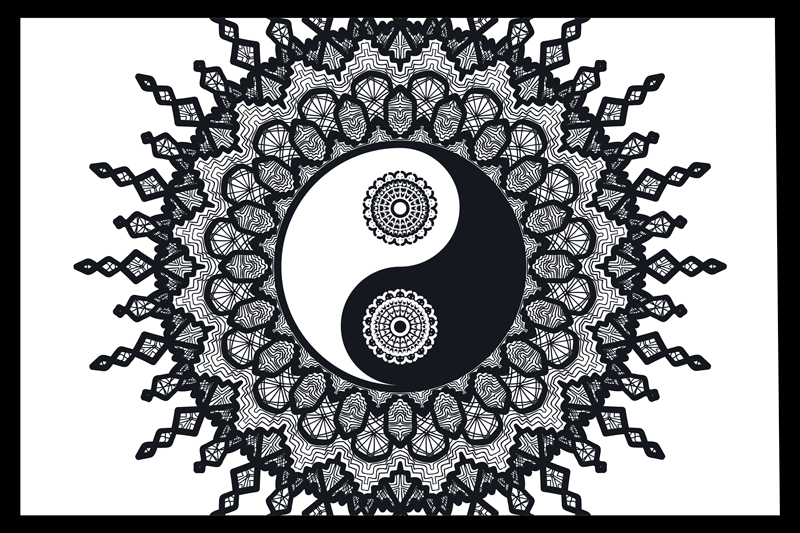 Set de table motif mandala yin yang - TenStickers