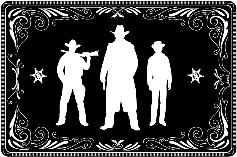 Set de table Silhouettes de cow-boy - TenStickers