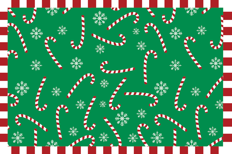 set de table noel Canne à sucre verte - TenStickers