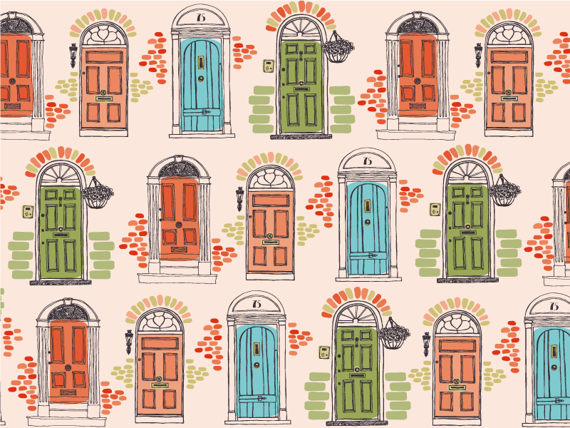 Portes de sets de table en sticker dublin - TenStickers