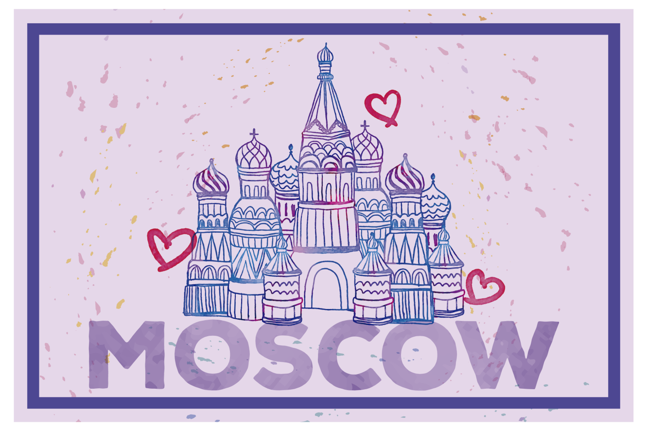 Set de table original illustration des monuments de moscou - TenStickers