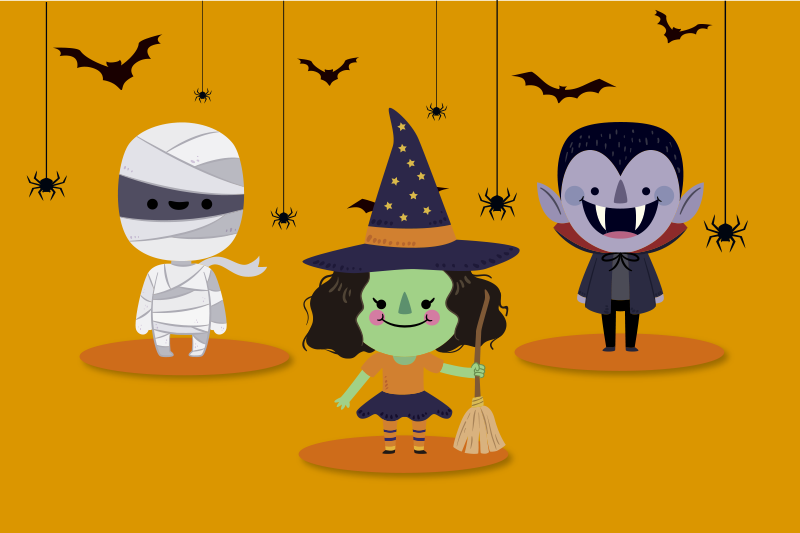 Set de table halloween personnages fantaisistes - TenStickers