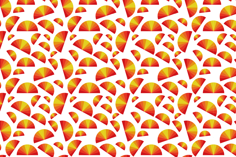 Set de table original motifs de ventilateur colorés - TenStickers