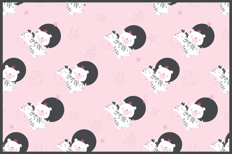 Set de table enfant illustrations de zèbres mignons - TenStickers